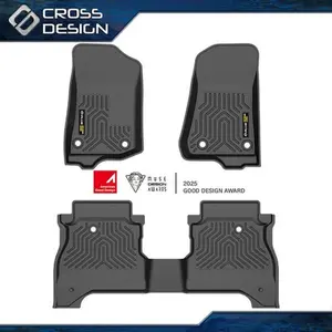 CROSSDESIGN TPE Floor Mats Fit For 2020-2025 Jeep Gladiator All Weather TPE Floor Mats Protection Liners  Upgraded Version