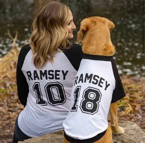 Custom Team Jerseys Jersey Dog Mom Name Matching BFFs Besties Human Dog Raglan Set