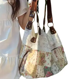 Women's Large Capacity Tote Bag - Floral Backpack Purse with Spacious Interior, Elegant Brown Strap Accent - Durable Polyester College, Work, Travel Bag - for Students & Professionals - Easy-Clean Design, College Carryall, Sleek Oiledge Construction