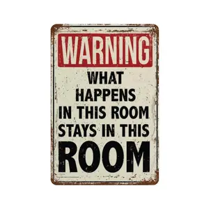 【20*30cm/8*12inch】Metal-Tin Sign, 1 Count Letter Pattern Wall Art Warning Sign for Home Living Room Bedroom Decoration, Home Decor 2025, House Number Plate
