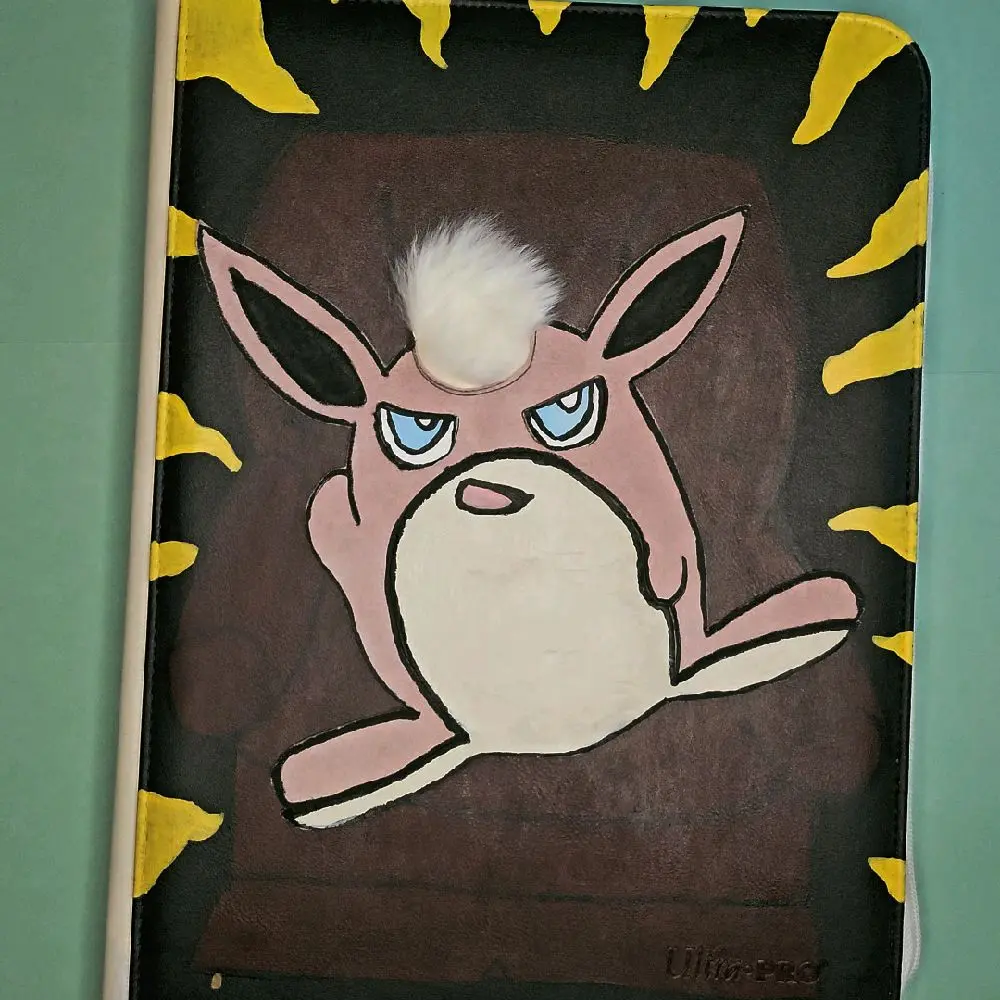 Dark Wigglytuff Pokémon 9-card zipper binder, Ultra-Pro, hand-painted, customized