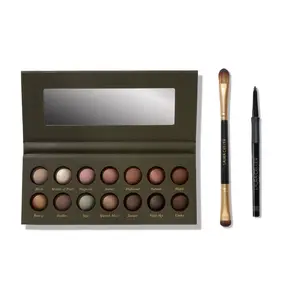 Laura Geller Diane's Earthy Eye Definition Kit - 3 PC Bundle with Delectables Palette, Dual-Ended Brush & Waterproof Gel Liner for Mature Skin - Eyeshadow