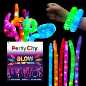 Party City LED Light Up Pop Tubes Bulk Party Favors - 24pk