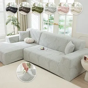 Bohemian Style Leaf Pattern Sofa Cover, Reusable Pet-Friendly Elastic Sofa Sheet, Anti-Wrinkle Washable Furniture Protector, Sofa Couch Covers
