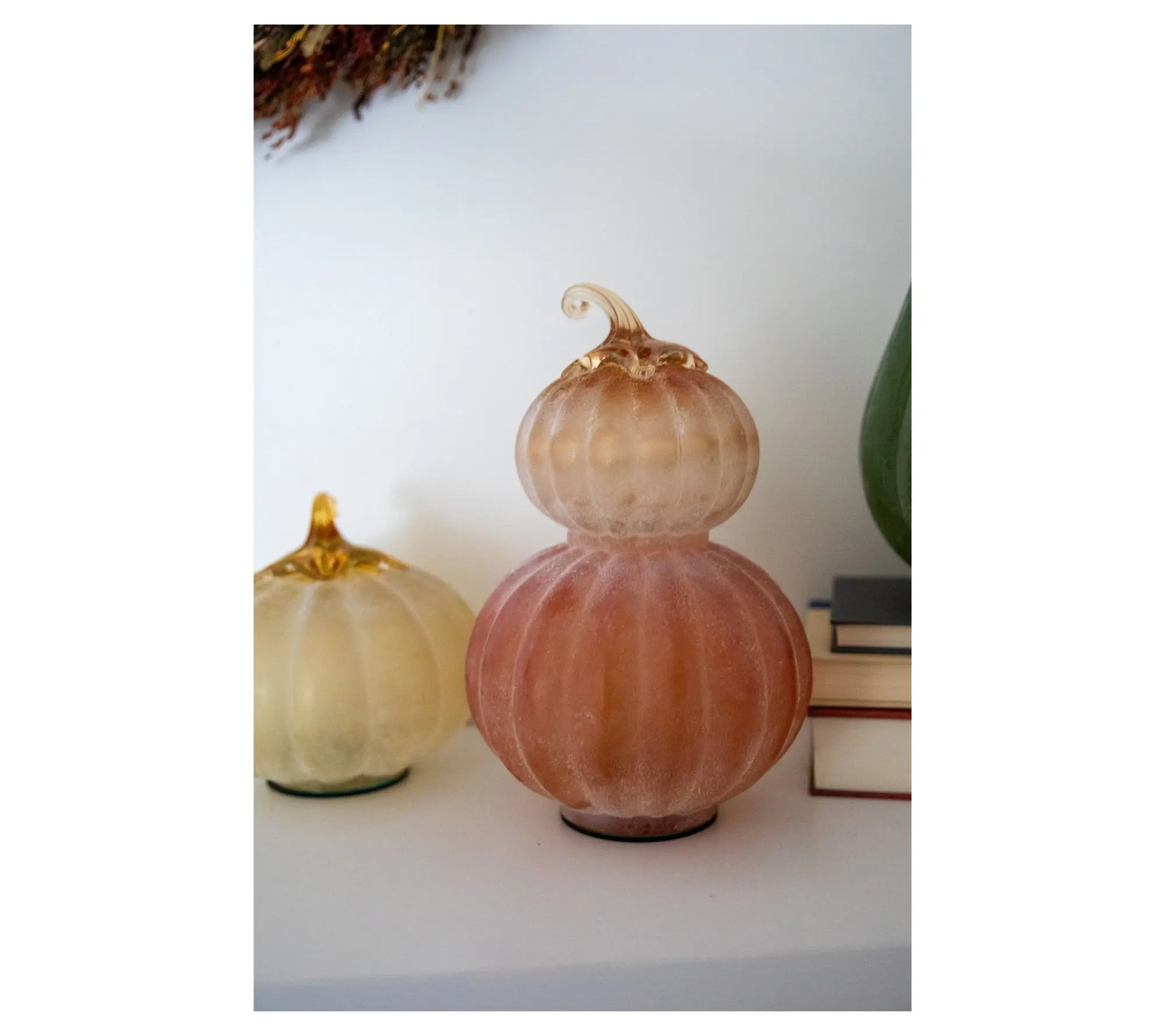 10.5" Frosted Glass Pumpkin Stack by Lauren McBride 10.5" Frosted Glass Pumpkin Stack by Lauren McBride