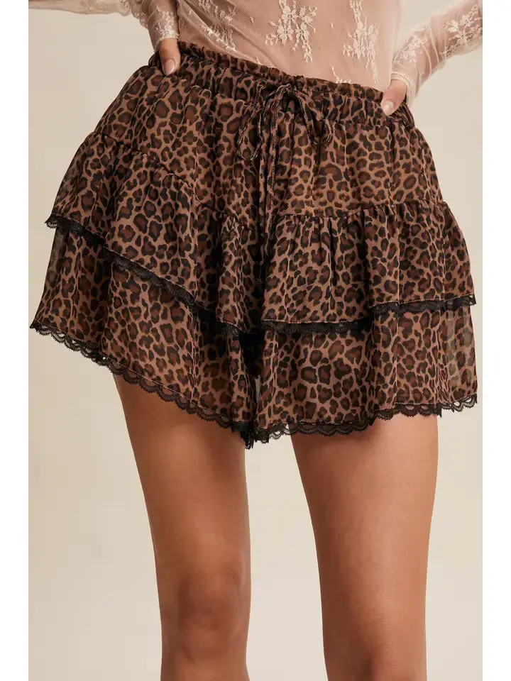 Ruffled Cheetah Shorts