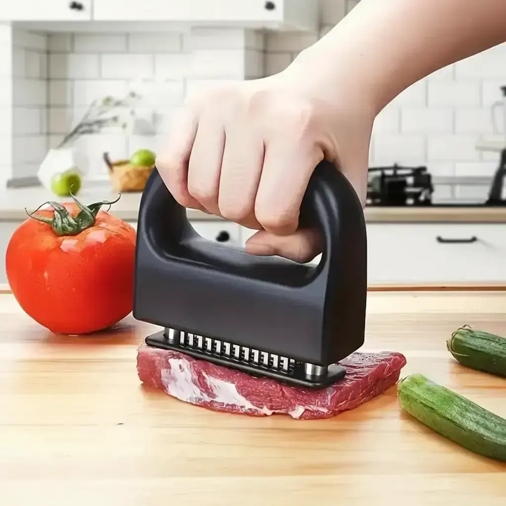 48 Blade Stainless Steel Meat Tenderizer Machine, Durable Kitchen Essential with Rust-Resistant Blades and Non-Slip Handle, Kitchen Tools and Kitchen Appliances