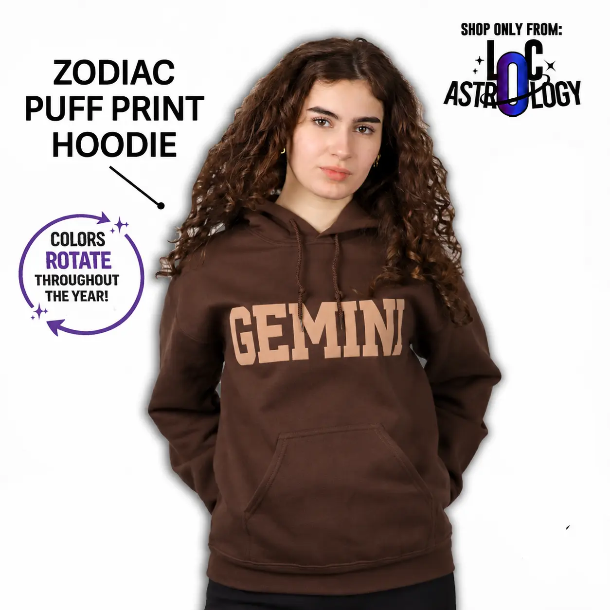 Hoodie: Zodiac and Astrology Puff Print Unisex Hoodie, Choose Your Color Hoodie Style
