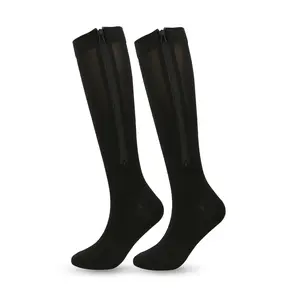 Sports & Fitness Compression Socks with Zippers — Outdoor High-Calf Elastic Running Pressure Socks