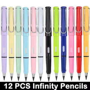 12 PCS Infinity Pencils No Ink Write Fountain Pen Stationery for Writing Unlimited Eternal Pencil Art Sketch Painting Kids Kawaii