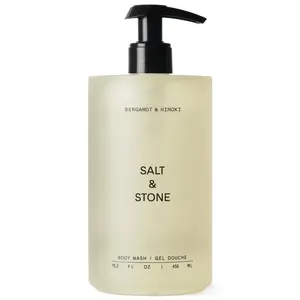 Salt & Stone Shower Gel with Antioxidants, Deep Moisturizing | Suitable for both women and men, sulfate-free, paraben-free, and dye-free, leaves skin soft and hydrated | Bergamot and Hinoki 15.2 fl oz