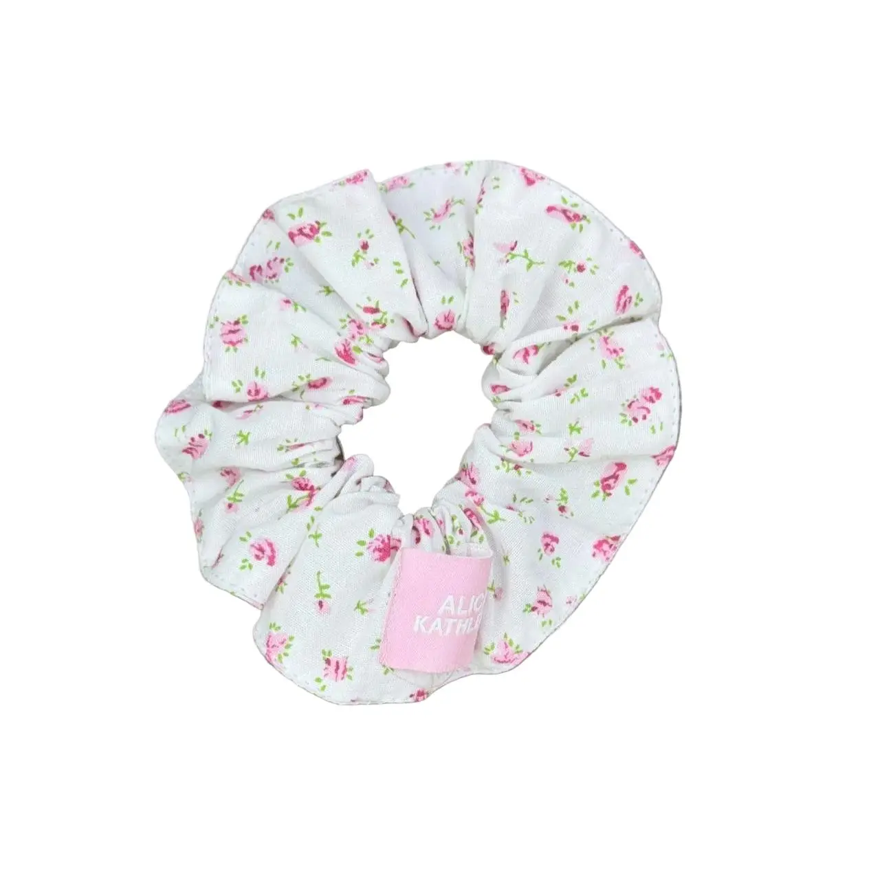 Scrunchie in Poppy Pink Flowers