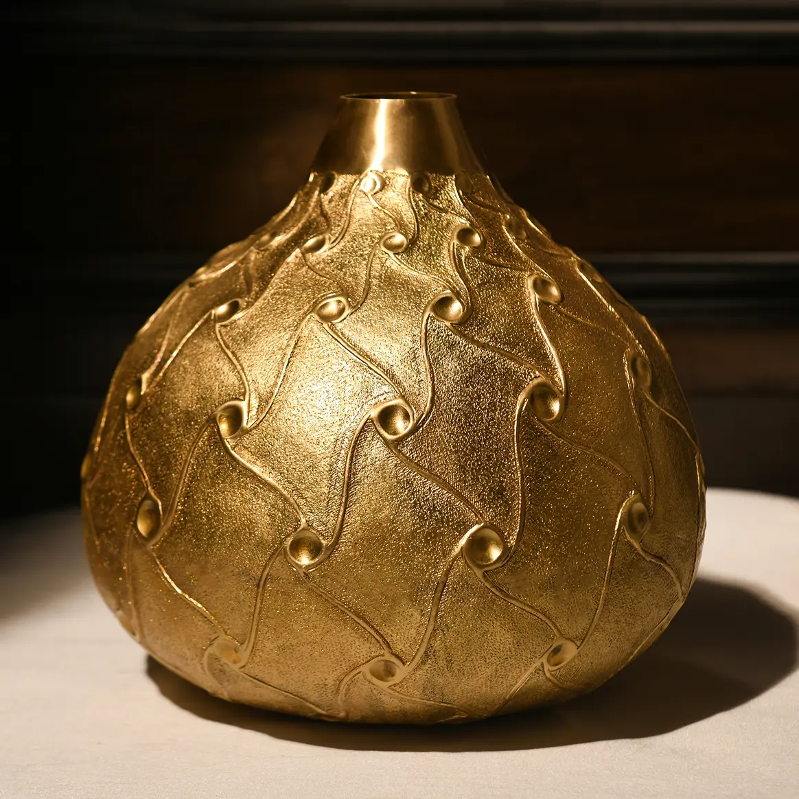 Museum-Style Brass Statement Vase - Luxury Large Home Decor