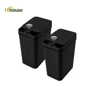 2-Pack Touchless Bathroom Trash Can - 2.5Gal Slim Motion Sensor Waste Bin, Waterproof & Odor-Free, Small Garbage Can for Vanity, Toilet, Bedroom, RV (Black & White)