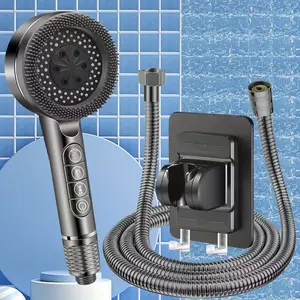 3 Piece High Pressure Shower System with Piano Key Design, 5 Mode Water Saving Filter Modern Showerhead, 150cm Hose and G1/2 Connector for Bathroom Upgrade Shower Kit Shower Water Equipment