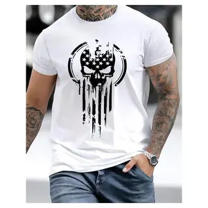 American Warrior T-Shirt - Casual Crew Neck, Short Sleeves, Lightweight Cotton Shirt, Slim Fit Design, Perfect for All Seasons - Men's Wear, Top