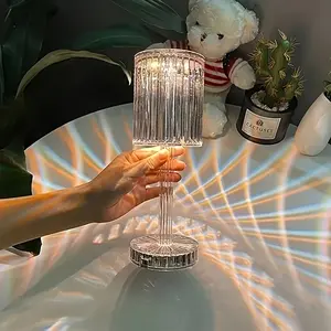 Crystal Table Touch Lamp, USB Rechargeable Home Night Light, Touch Switch, Bar Bedside Restaurant Decoration Night Light, Christmas Gift Night Light
