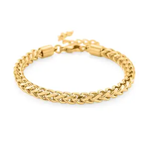 Criss Cross Chain Bracelet in ION Plated Yellow Gold Stainless Steel 79In Christmas Gifts