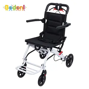 Portable Transit Travel Wheelchair, Folding Transport Wheelchairs for Adults and Seniors Support 180lbs, Narrow Doorways Wheel Chair, Lightweight Aluminum Wheelchair for Elderly