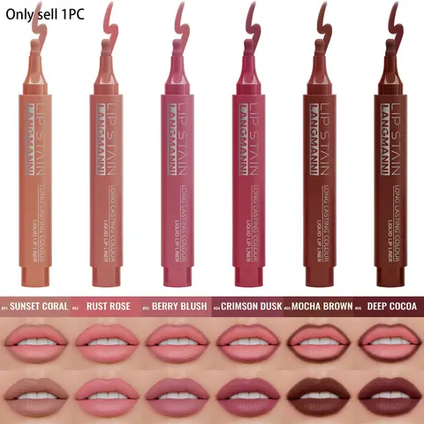Long Lasting Liner & Stain Lip Makeup Pen, Waterproof Transfer-Proof, 24hour Wear, Easy Coloring, Non-Clumping Texture, Lipliner, Lip Liner Singles