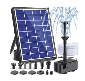 POPOSOAP 6.5W Solar Fountain Pump with 8 Spray Modes, Anti-Dry Protection Solar Powered Water Pump for Bird Bath Pond Garden