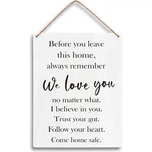 1 pc Metal Wall  for Entryway Door or Living Room Inspirational Aluminum  8*12inch I Love You Family Quote Motivational House  funny tin  bathroom friend ideal gift accent humorous decor lover home sign warning decoration stuff wedding arrangement