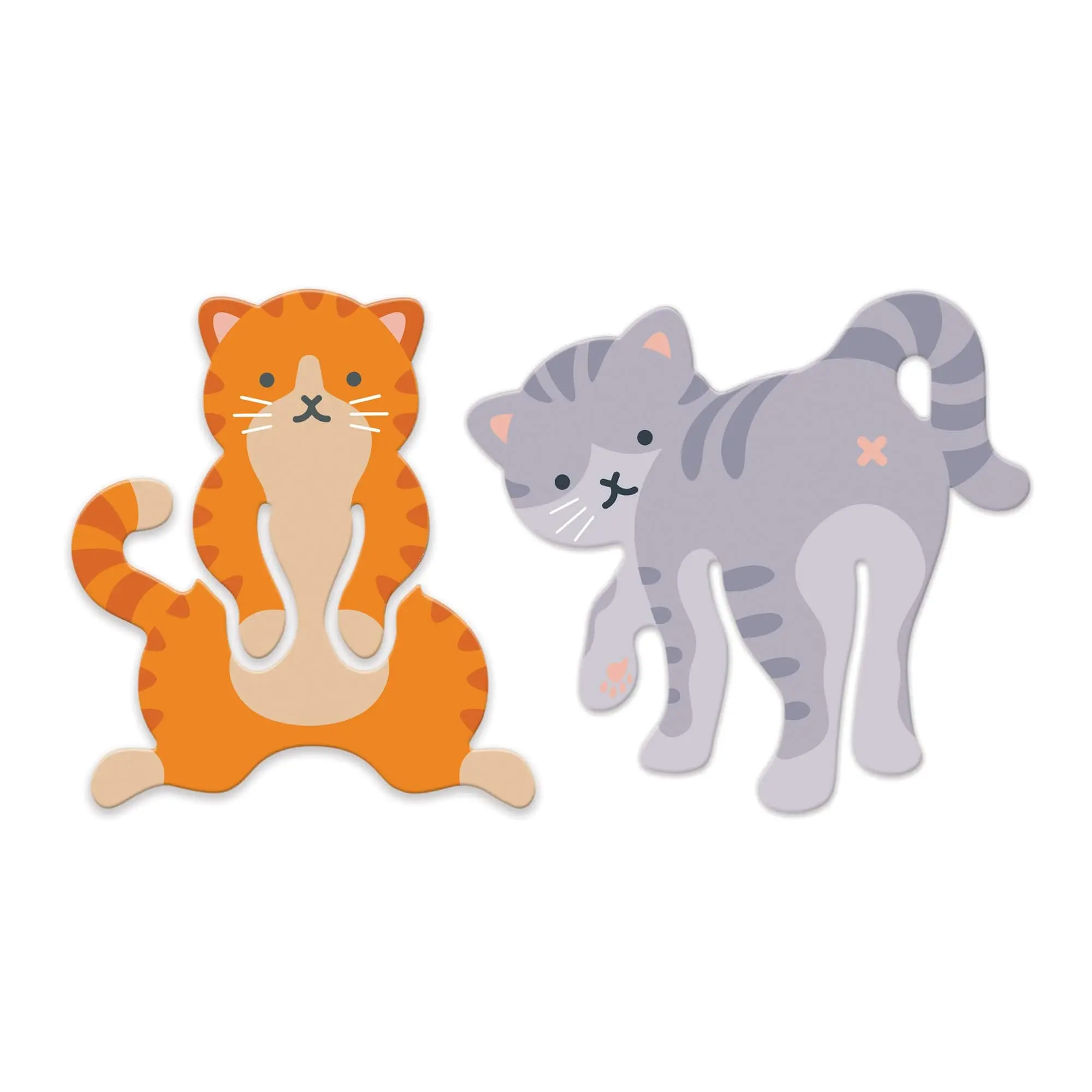 TALE END Cat Bookmarks, Set of 2 Flexible Steel Page Markers, Playful Kitty Bookmark Clips for Books, Planners, Journals and Reading