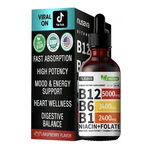 Fast Absorption B6 Liquid Drops, Sublingual B Complex (B12 5000mcg Methylcobalamin 27,200mcg) + Raspberry Oregano Tablets & Magnesium Citrate Peach Gummies, Daily Eye Vitamins