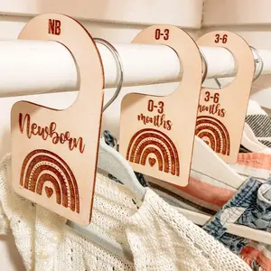 Baby and Toddler Engraved Nursery Closet Clothes Divider Hangers Organiser