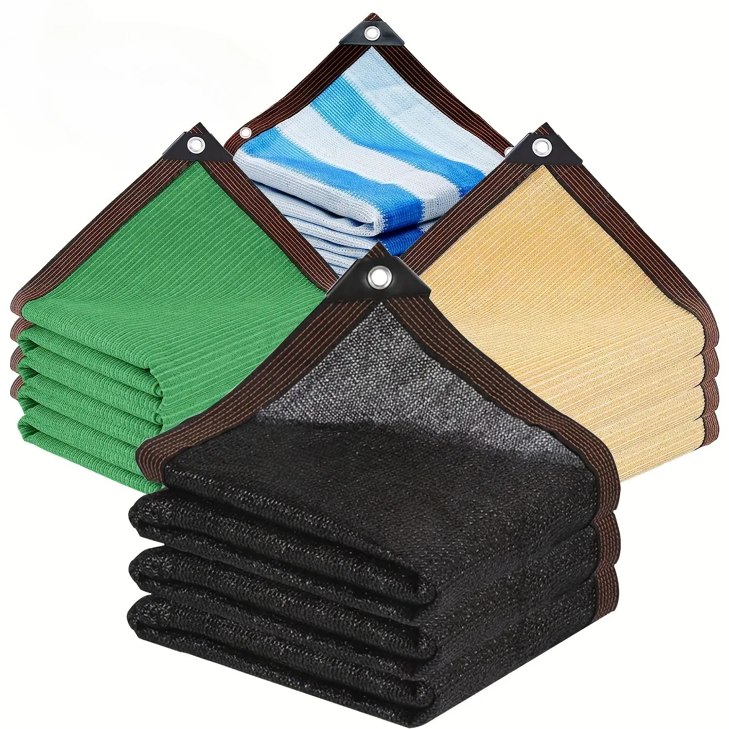 Rectangle Outdoor Shaded Canopy - UV-Protective Breathable HDPE Fabric Cover, Easy Installation, Non-Waterproof Assorted Colors Rain Cloth for Patio, Backyard