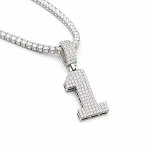Moissanite Number Charm Pendant 0-9