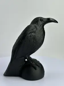 Hand-Carved Black Obsidian Raven obsidian crow  crystal raven crystal bird crystal healing for home decoration