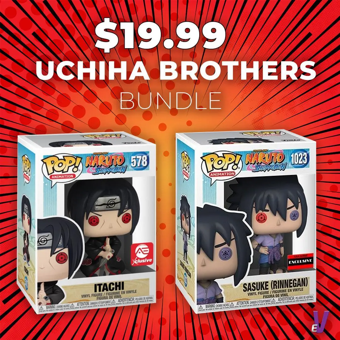 Uchiha Brothers BOGO Naruto POP! Bundle - Itachi (with Kunai) & Sasuke (Rinnegan)