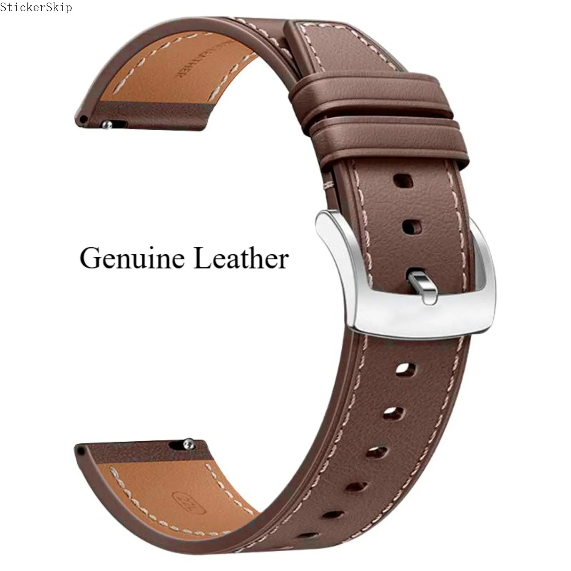 2026NEWBrown Genuine Leather Watch Band - Universal Quick Release Strap, 18/20/22mm Fit for Smart & Classic Watches, Durable & Elegant for Daily & Business Wear