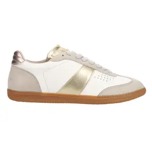 Shu Shop Womens Sydney Metallic Lace Up Sneakers Shoes Casual - Gold