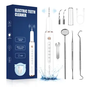 Rechargeable Ultrasonic Electric Teeth Cleaning with Replacement Heads, Manual Auxiliary Cleaning Tools, Dental Scaler & Oral Irrigator-Box Cleansing Kit Removable Mother's Day Gift Brush