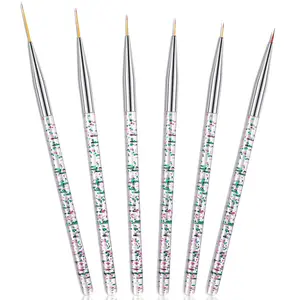 6 Pieces Eyeliner Brush Fine Point Eyeliner Eye Makeup Gel Eyeliner Fiber Bristles Eyeliner Brush Applicators Cosmetic Eye Wands Eyeliner(Bright Style)