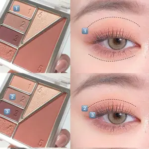 6 Color Eyeshadow Blush Palette, Waterproof Sweatproof Long-Lasting, High Pigment, Fine Powder Texture, Non-Fading, Perfect for Beginners