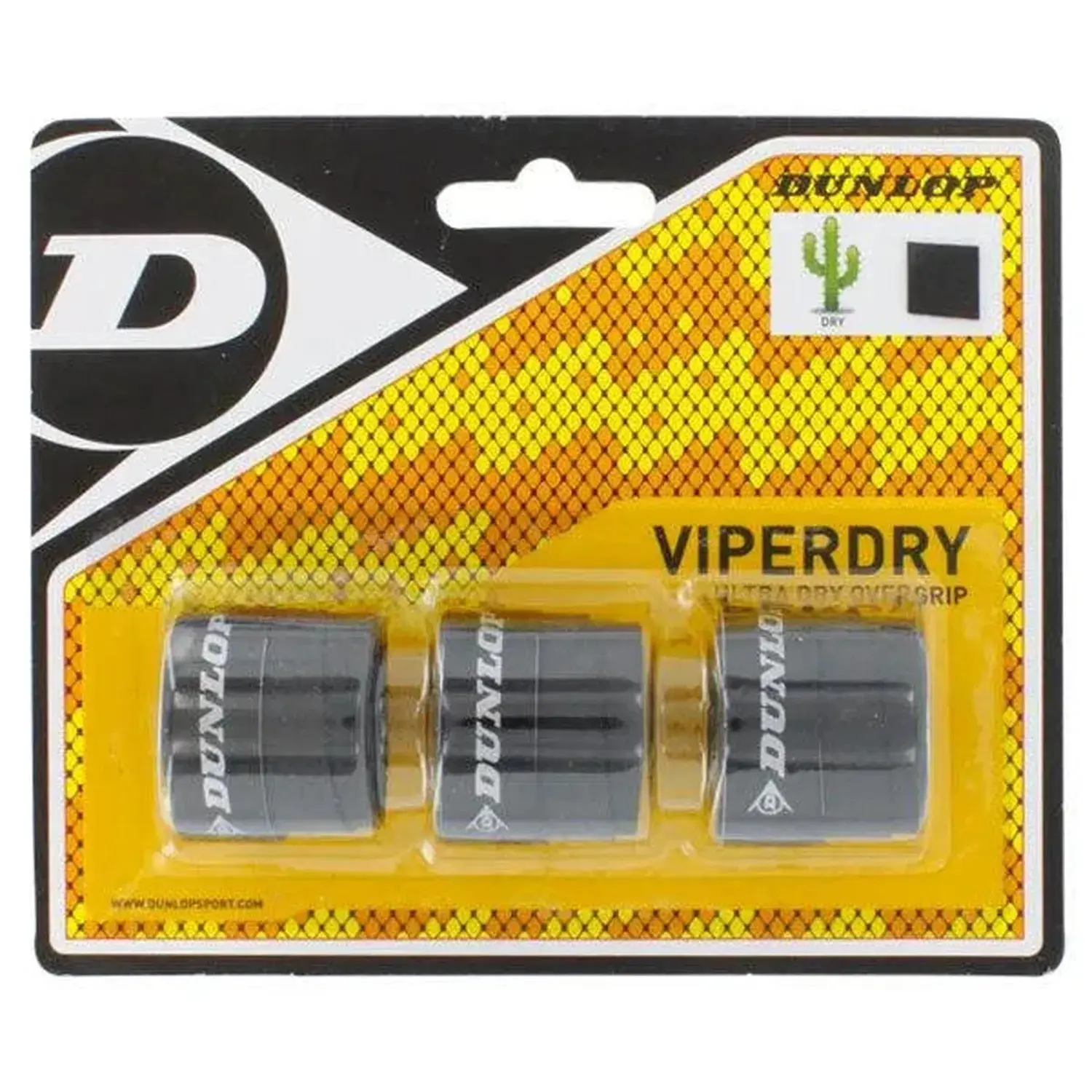 Ultra Dry Tennis Racket Overgrip (3-Pack, 0.6mm Thin Black) - Dry Grip for Hot and Humid Conditions, Enhanced Control and Comfort