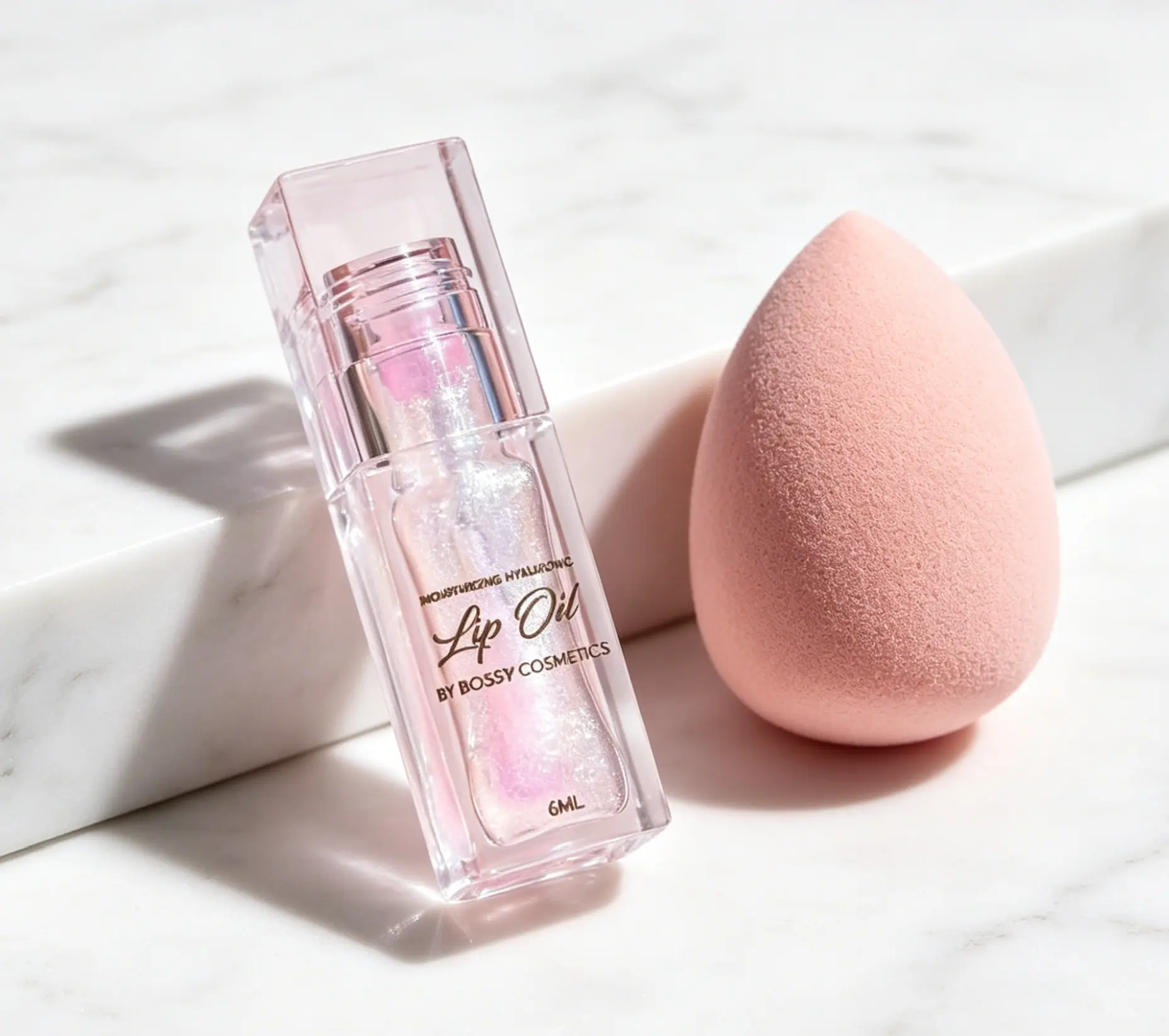 BossUp Nourishing Shimmer Lip Oil 6ML, All-Day Moisture Lip Glossy Oil, Cherry & Rose Scent Lip Plumper, Portable Daily Lip Hydration Makeup
