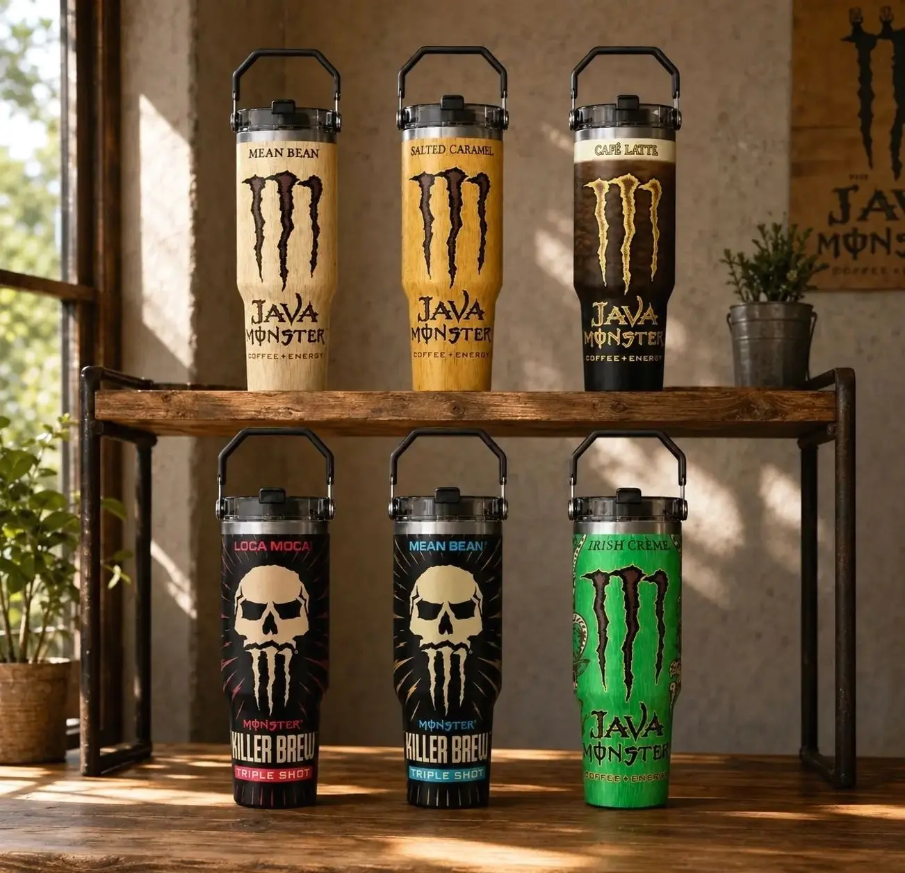 Monster x Coffee & Energy Drink 20oz Skinny Tumbler | Handmade Sublimation Tumbler | Stainless Steel Travel Cup | Gift for Energy Drink Fans