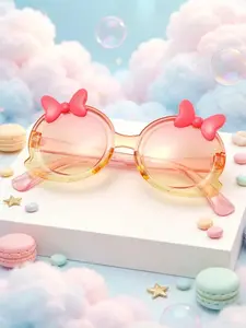 Women's Fashion Butterfly Knot Glasses, Round Frame, Gradient Colors, Multiple Color Options, Perfect for Parties, Travel, College