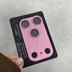 Sparkling Lens Protector for iPhone 17 / 16 / 15 / 14 Pro Max / Plus — Strong Adhesion, 9H High Hardness, HD Tempered Glass Protection — Rear Camera Protective Film