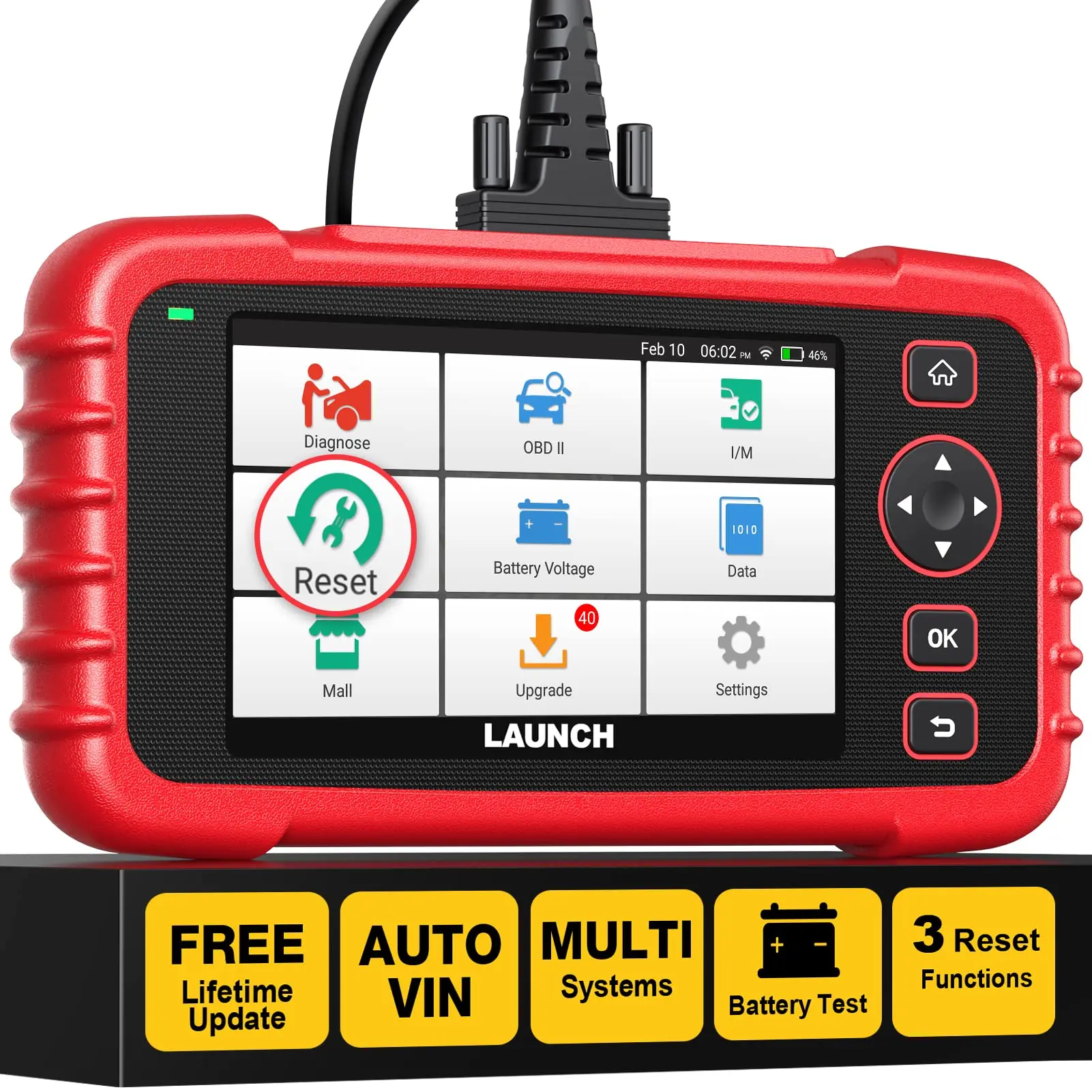 LAUNCH OBD2 Scanner CRP123X Elite, 2026 Lifetime Free WiFi Update scan Tool, FCA SGW, SAS Calibration/Throttle/Brake/BMS/D-P-F/Oil Reset/ABS bleeding, Multi Systems Car Scanner, Battery Test, Auto VIN, Summervibes