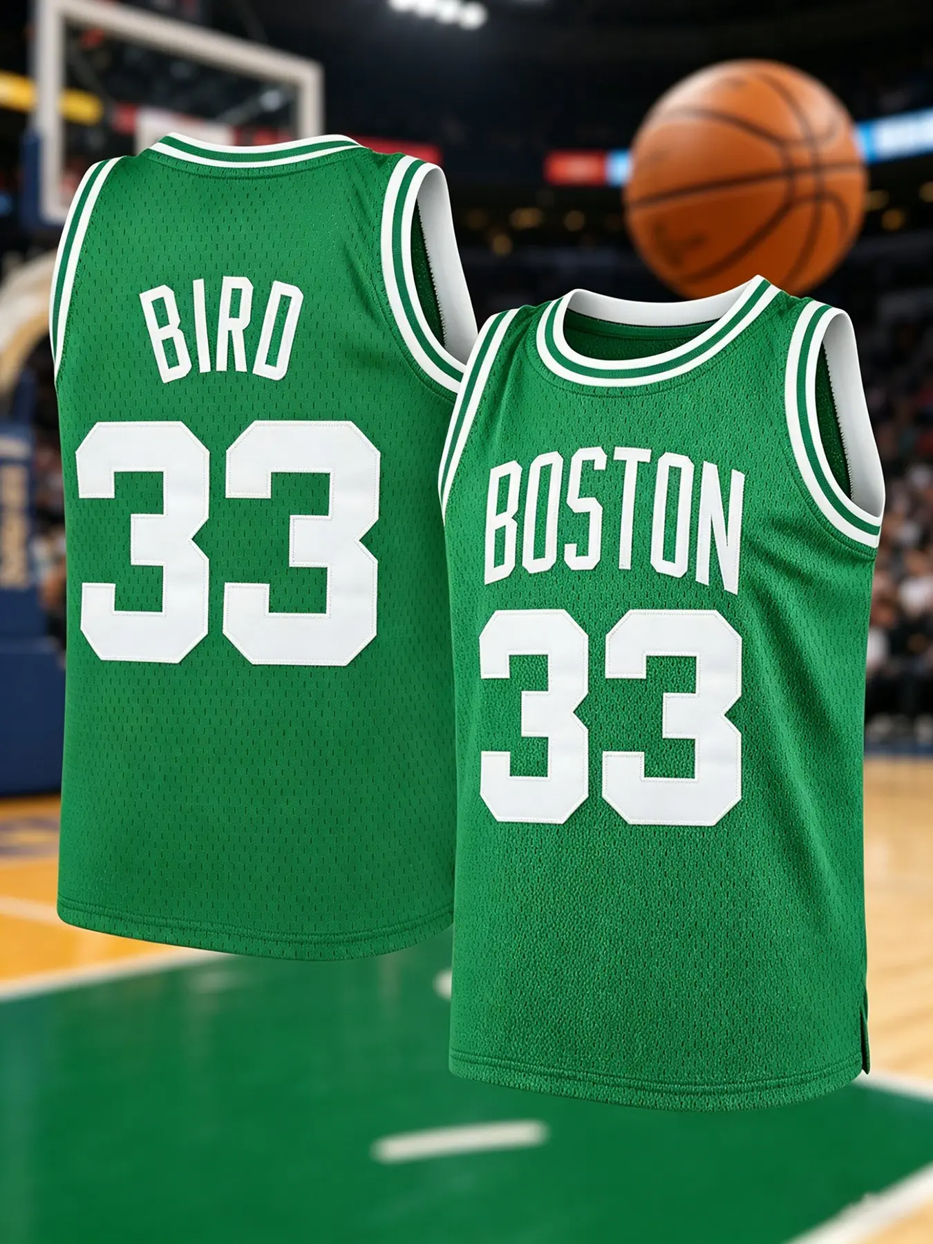 Boston Basketball Apparel Jersey Number 33 Retro Sports, Men's #33 Bird Shirt, Perfect for Parties and Costume Events, Casual Loose-Fit All-Season Wear
