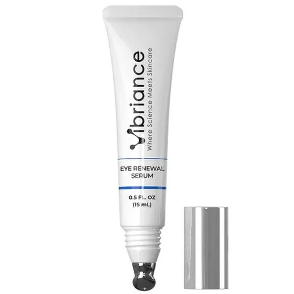 VIBRIANCE Eye Renewal Serum for Women 50+ - Targets Crow's Feet, Crepey Lids & Dark Circles - Cooling Roll-On Applicator for Brightening & Smoothing