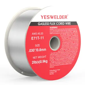 YESWELDER E71T-11 .030"/.035" Gasless Flux Core Welding Wire | Self-Shielded Mild Steel MIG Wire | 2LB Spool, Single/Multi Pass, No Gas Required