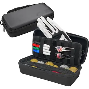 Golf Glove Holder Case with Glove Shaper - Portable Golf Accessories Organizer for Men & Women -  900D Nylon, Large Capacity for Balls, Tees, Markers - Ideal