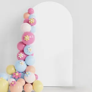 6.6FT Wedding Arch Backdrop Cover, Portable Spandex Fitted Arch Stand Cover with Bottom Zipper, White Multipurpose Arched Background for Wedding & Birthday Party Decoration