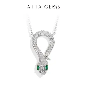 Snake shape Synthetic Moissanite necklace For women and men Party Daily wear Fashion  Fine Jewelry N030